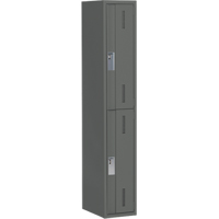 Concorde Heavy-Duty Lockers, 2 -tier, 12" x 18" x 72", Steel, Charcoal, Welded (Assembled) Pathway Supply LP
