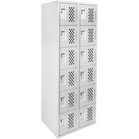 Clean-Line Perforated Lockerette, 6 -tier, Bank of 2, 12" x 72" x 12", Steel Pathway Supply LP