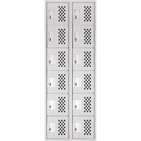 Clean-Line Perforated Lockerette, 6 -tier, Bank of 2, 12" x 72" x 12", Steel Pathway Supply LP