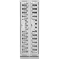 Clean Line Lockers, Bank of 2, 24" x 12" x 76", Steel, Grey, Rivet (Assembled), Perforated Pathway Supply LP
