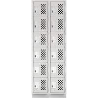 Clean-Line Perforated Lockerette, 6 -tier, Bank of 2, 12" x 72" x 12", Steel Pathway Supply LP