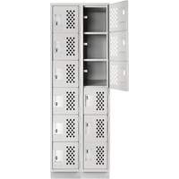 Clean-Line Perforated Lockerette, 6 -tier, Bank of 2, 12" x 72" x 12", Steel Pathway Supply LP