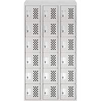 Assembled Lockerettes Clean Line Perforated Economy Lockers, 6 -tier, Bank of 3, 18" x 72" x 12", Steel Pathway Supply LP