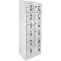 Assembled Lockerettes Clean Line Perforated Economy Lockers, 6 -tier, Bank of 2, 18" x 72" x 12", Steel Pathway Supply LP