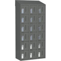 Concorde Heavy-Duty Lockers, 6 -tier, Bank of 3, 36" x 18" x 78", Steel, Charcoal, Welded (Assembled) Pathway Supply LP