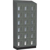 Concorde Heavy-Duty Lockers, 6 -tier, Bank of 3, 36" x 18" x 82", Steel, Charcoal, Welded (Assembled) Pathway Supply LP