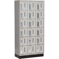Concorde Heavy-Duty Lockers, 6 -tier, Bank of 3, 36" x 18" x 76", Steel, Grey, Welded (Assembled) Pathway Supply LP