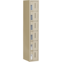 Concorde Heavy-Duty Lockers, 6 -tier, 12" x 18" x 72", Steel, Beige, Welded (Assembled) Pathway Supply LP