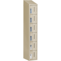 Concorde Heavy-Duty Lockers, 6 -tier, 12" x 18" x 78", Steel, Beige, Welded (Assembled) Pathway Supply LP