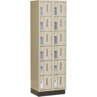 Concorde Heavy-Duty Lockers, 6 -tier, Bank of 2, 24" x 18" x 76", Steel, Beige, Welded (Assembled) Pathway Supply LP