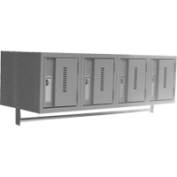 Wall Hung Lockers - Heavy Duty, Bank of 4, 18" x 12" x 12", Steel Pathway Supply LP