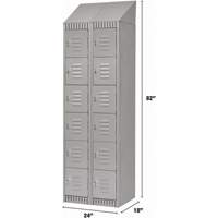 Casiers, 6 niveaux, Bloc de 2, 24" x 18" x 82", Acier, Gris, D&eacute;mont&eacute; Pathway Supply LP