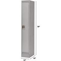 Lockers, 12" x 18" x 76", Steel, Grey, Knocked Down Pathway Supply LP