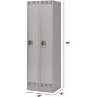 Lockers, Bank of 2, 24" x 18" x 76", Steel, Grey, Knocked Down Pathway Supply LP
