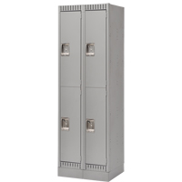 Casiers, 2 niveaux, Bloc de 2, 24" x 18" x 76", Acier, Gris, D&eacute;mont&eacute; Pathway Supply LP