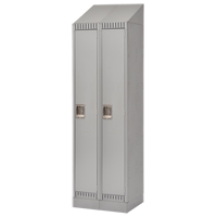 Lockers, Bank of 2, 24" x 18" x 86", Steel, Grey, Knocked Down Pathway Supply LP