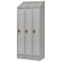Lockers, Bank of 3, 36" x 18" x 86", Steel, Grey, Knocked Down Pathway Supply LP