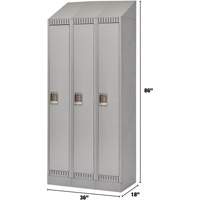 Lockers, Bank of 3, 36" x 18" x 86", Steel, Grey, Knocked Down Pathway Supply LP