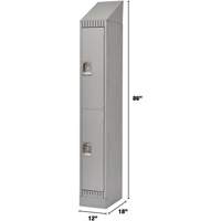 Casiers, 2 niveaux, 12" x 18" x 86", Acier, Gris, D&eacute;mont&eacute; Pathway Supply LP