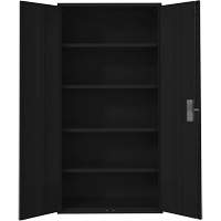 Hi-Boy Storage Cabinet, Steel, 4 Shelves, 72" H x 36" W x 18" D, Black Pathway Supply LP