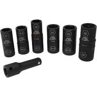 Jeu de demi-douilles r&eacute;versibles m&eacute;triques, 7 Mcx, Chocs, Prise de 1/2", Profond Pathway Supply LP