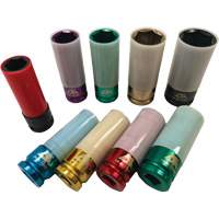 Jeu de douilles &agrave; chocs principales &agrave; paroi mince, 9 Morceaux, Prise de 1/2" Pathway Supply LP