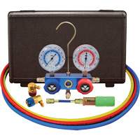 Automotive R134A 2-Way Manifold Gauge Set with Mini Dye Injector Pathway Supply LP