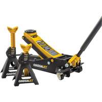 Magic Lift Service Jack & Jack Stands Combo Set, 3 Ton(s)/2.5 Ton(s) Capacity, 3-7/20" Lowered, 19-3/10" Raised, Manual Hydraulic Pathway Supply LP