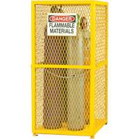Gas Cylinder Storage Cabinet, 9 Cylinder Capacity, 30" W x 30" D x 71-3/4" H, Yellow Pathway Supply LP