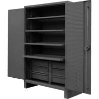 Armoire tr&egrave;s robuste avec tablettes coulissantes, Acier, 4 Tablettes, 78" h x 48" la x 24" P, Gris Pathway Supply LP