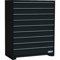 Modular Drawer Cabinet, 9 Drawers, 24" W x 28" D x 60" H, Black Pathway Supply LP
