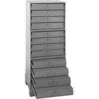 Modular Compartment Drawer Box Rack, Steel, 12 Drawers, 20-3/8" x 16" x 60-1/8", Grey Pathway Supply LP