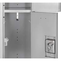 Lockers, 3 -tier, Bank of 3, 36" x 18" x 82", Steel, Grey, Knocked Down Pathway Supply LP