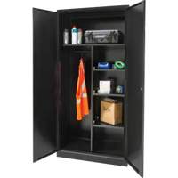 Armoire de rangement combin&eacute;e, 36" la x 18" p x 72" h, Noir Pathway Supply LP