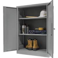 Counter-High Storage Cabinet, Steel, 2 Shelves, 42" H x 30" W x 15" D, Grey Pathway Supply LP