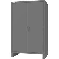 Cabinet with Recessed Pegboard Doors, Steel, 4 Shelves, 78" H x 48" W x 30" D, Grey Pathway Supply LP