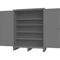 Cabinet with Recessed Doors, Steel, 4 Shelves, 78" H x 60" W x 30" D, Grey Pathway Supply LP