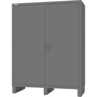 Wardrobe Cabinet with Standard Recessed Doors, Steel, 60" W x 24" D x 78" H, Grey Pathway Supply LP