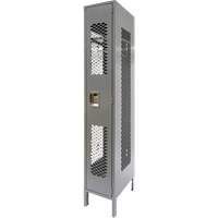 Vented Lockers, 12" x 18" x 78", Steel, Grey, Knocked Down, Perforated Pathway Supply LP