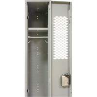 Casiers ventil&eacute;s, Bloc de 3, 36 x 18" x 88", Acier, Gris, D&eacute;mont&eacute;, Perfor&eacute; Pathway Supply LP