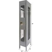 Vented Lockers, 12" x 18" x 78", Steel, Grey, Knocked Down, Perforated Pathway Supply LP