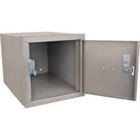 Stackable Cube Locker, 12" x 18" x 12", Steel, Grey, Knocked Down Pathway Supply LP