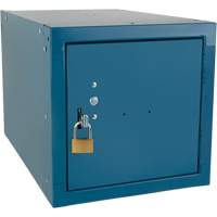 Stackable Cube Locker, 12" x 18" x 12", Steel, Blue, Knocked Down Pathway Supply LP