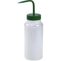 Wide-Mouth Polyethylene Wash Bottle with Green Polypropylene Cap Pathway Supply LP