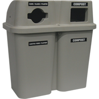 Recycling Containers Bullseye, Curbside, Plastic, 2 x 22 US gal. Pathway Supply LP