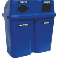 Recycling Containers Bullseye, Curbside, Plastic, 2 x 22 US gal. Pathway Supply LP