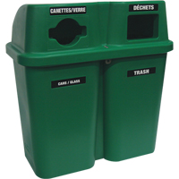 Recycling Containers Bullseye, Curbside, Plastic, 2 x 22 US gal. Pathway Supply LP