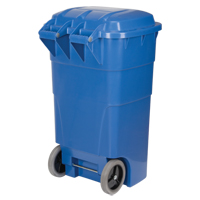 Roll Out Recycling Bin, Curbside, Polyethylene, 65 US gal. Pathway Supply LP