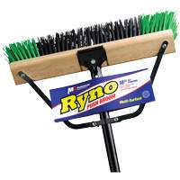 Ryno Push Broom with Braced Handle, 18", Stiff, PVC Bristles Pathway Supply LP
