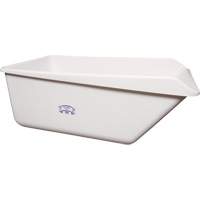 Bac de rangement &agrave; rebord inclin&eacute; avec vidange, Plastique, Blanc Pathway Supply LP